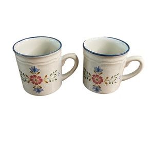 Vintage Heritage Stoneware Floral mugs Japan, Two